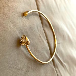 Gold Bangle with Rhinestone Heart design
